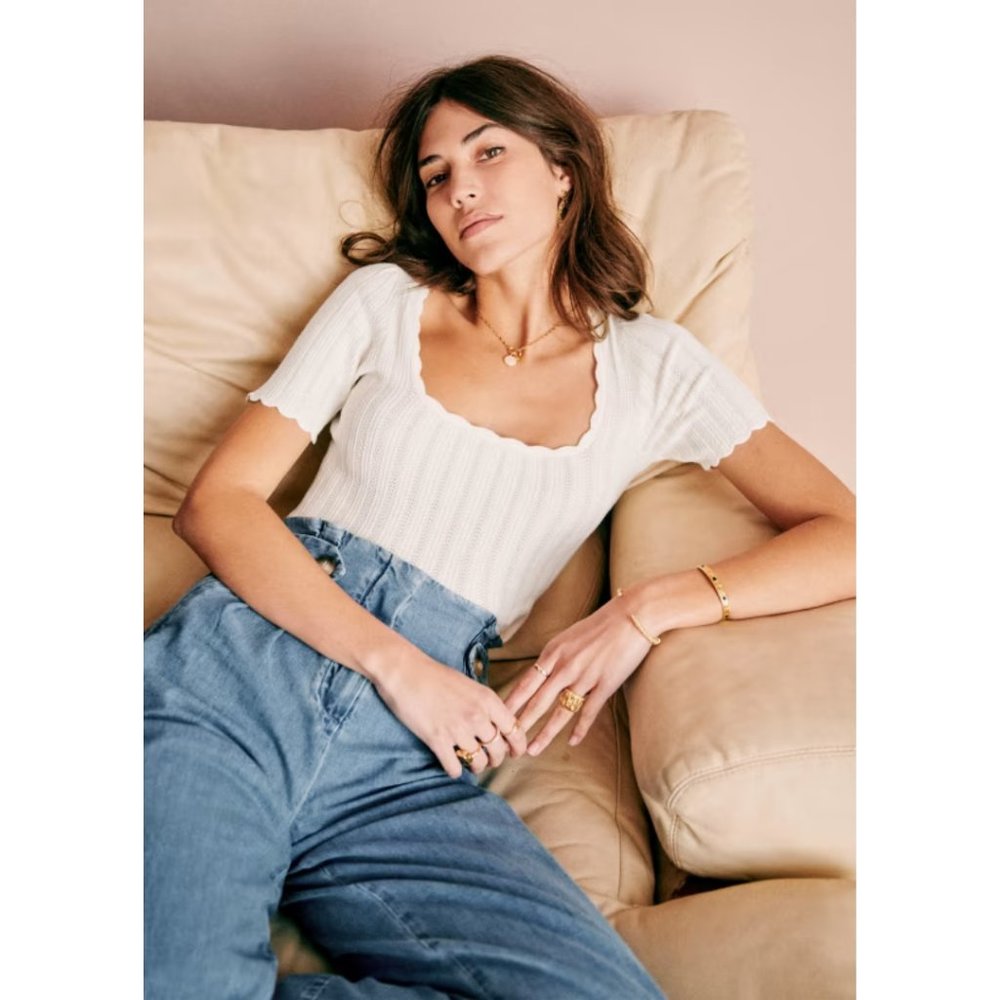 Sezane Anil Jumper in Ecru